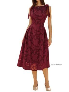 Plaid Midi Dress Boat Neck Sleeveless A-Line Casual Summer
